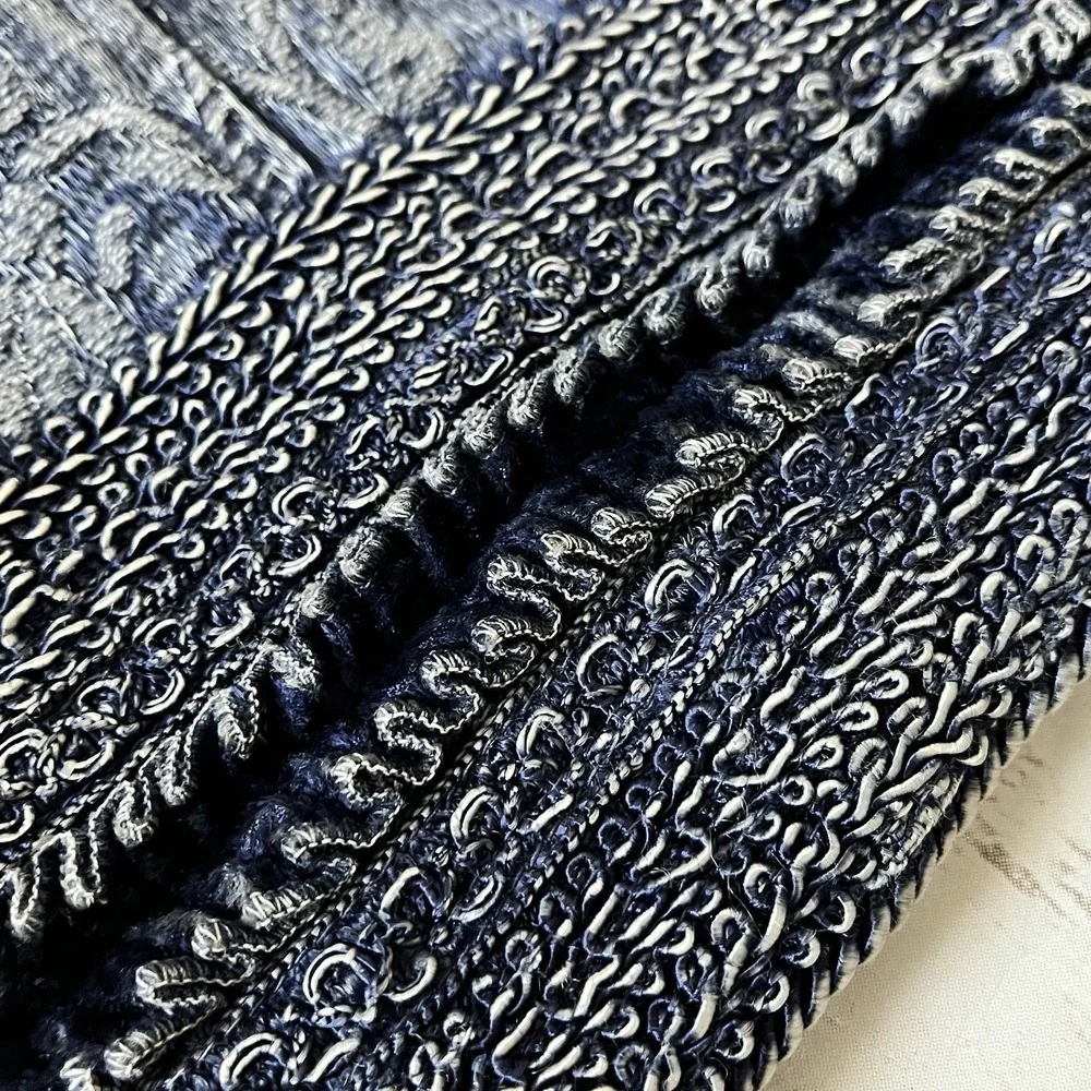 Vtg Quilted Brocade Blazer Jacket L 12 14 Soutache Trim Velvet Braid Art to Wear - Picture 5 of 11